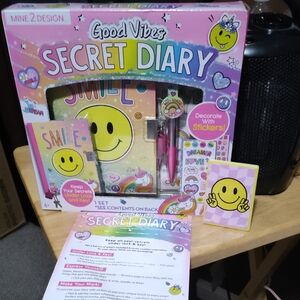 Good Vibes Secret Diary Set - Pink and Yellow